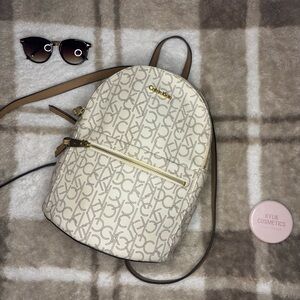 Calvin Klein Beige Monogram Backpack